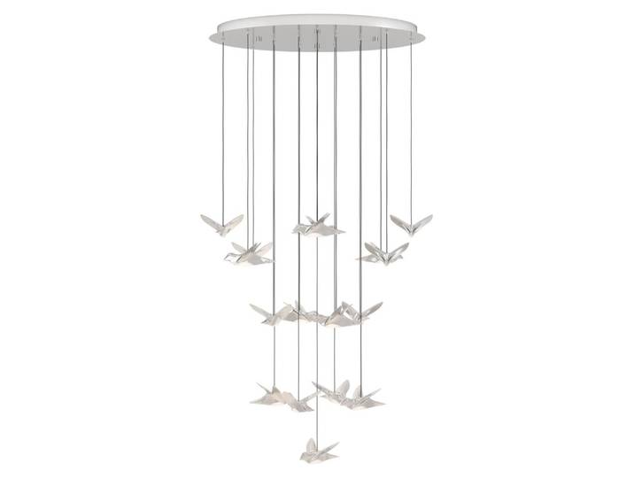 Suspension 17 lumières\, modèle Paratebueno\, finition chrome\, forme ronde