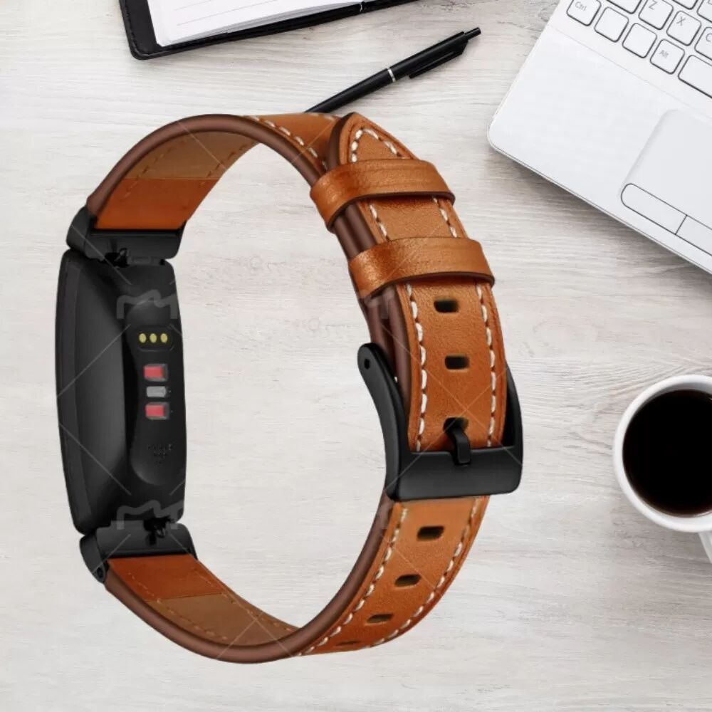 INF Premium-Lederarmband für Fitbit Inspire 1/2 HR Braun