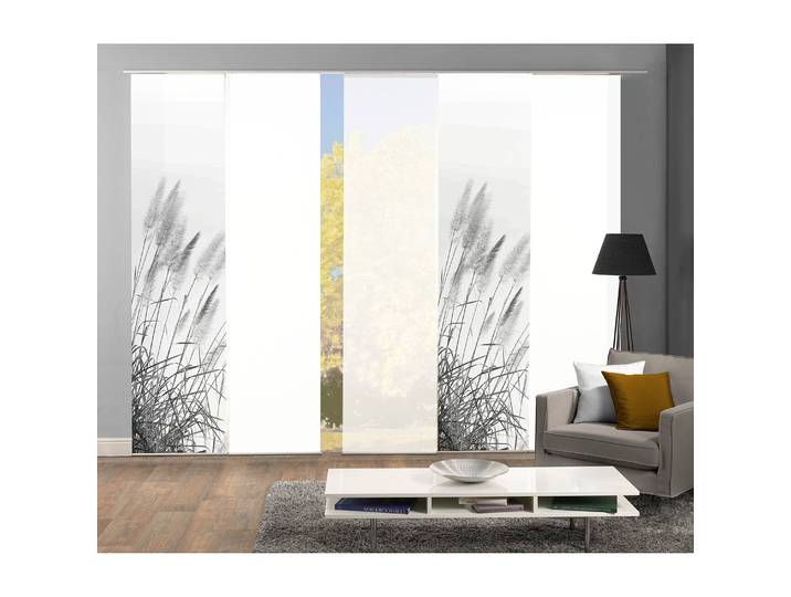 Panneaux japonais Pampas lot de 5 60 x 245cm Gris