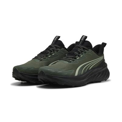 Trainingsschuh PUMA "Pounce Lite 2 Trailrunning-Laufschuhe Erwachsene", Damen, Gr. 35,5, grün (moss veil soft grass schwarz grün), Obermaterial: Textil, Synthetik. Futter: Textil. Innensohle: Textil. Laufsohle: Gummi, Schuhe