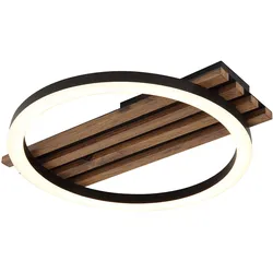 Deckenleuchte Deckenlampe Esszimmerleuchte Holzleuchte Ring schwarz LED L 34 cm