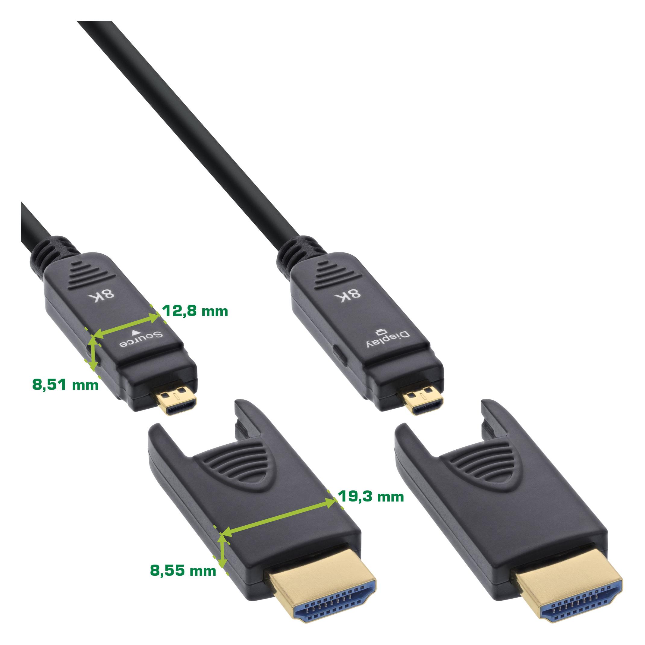 InLine HDMI AOC Kabel, Ultra High Speed HDMI Kabel, 8K4K, schwarz, 10m (40 m) (17940O)