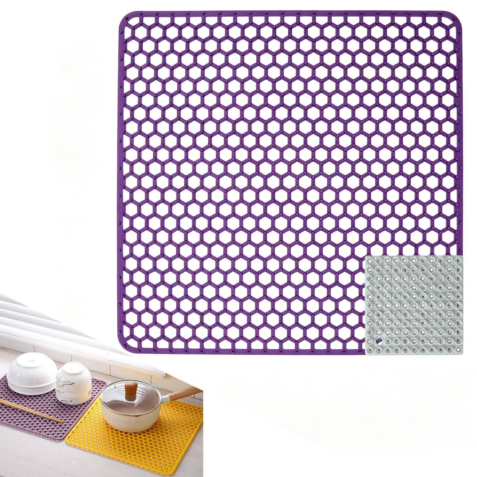 Silicone Afvoer Mat met Schoonmaakborstel, 34.5 cm