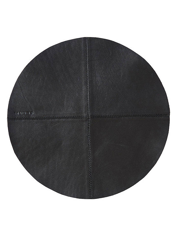 Muubs Leder-Tischset "Camou" in Schwarz - Ø 36 cm - onesize