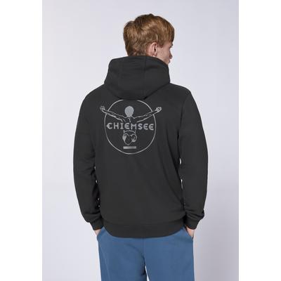 Kapuzensweatshirt CHIEMSEE, Herren, Gr. 5XL (72/74), schwarz, Sweatshirts, - mit großem, tonalen Rubberprint auf dem Rücken