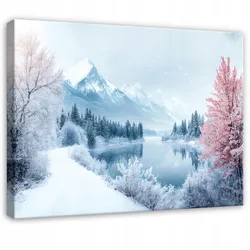 LEINWANDBILD Gebirge Landschaft Blau 100x70 cm