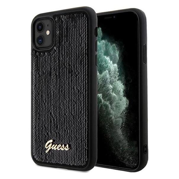 Guess GUHCN61PSFDGSK iPhone 11 / Xr 6.1" czarny/black hardcase Sequin Script Metal (Apple iPhone 11, Apple iPhone XR) (GUHCN61PSFDGSK)