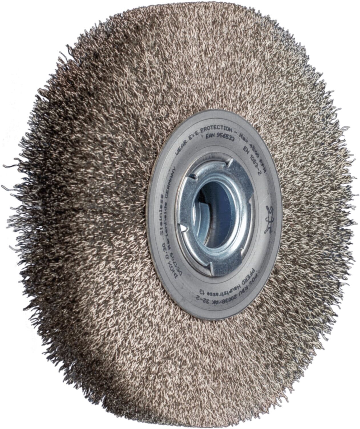 PFERD TOOLS POS Rundbürste breit ungezopft RBU Ø200x38xvariable Bohrung Edelstahl-Draht-Ø0,30 Schleifbock (43701266)