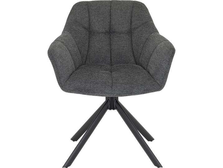 Stuhl Camedo Dunkelgrau, Schwarz Stoff, Metall