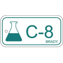 Brady, Sicherheitskennzeichnung, B-7527, Polypropylen Schild, Energy Source Tag - Chemical/Chemikalien, 75 x 38mm, Türkis auf
