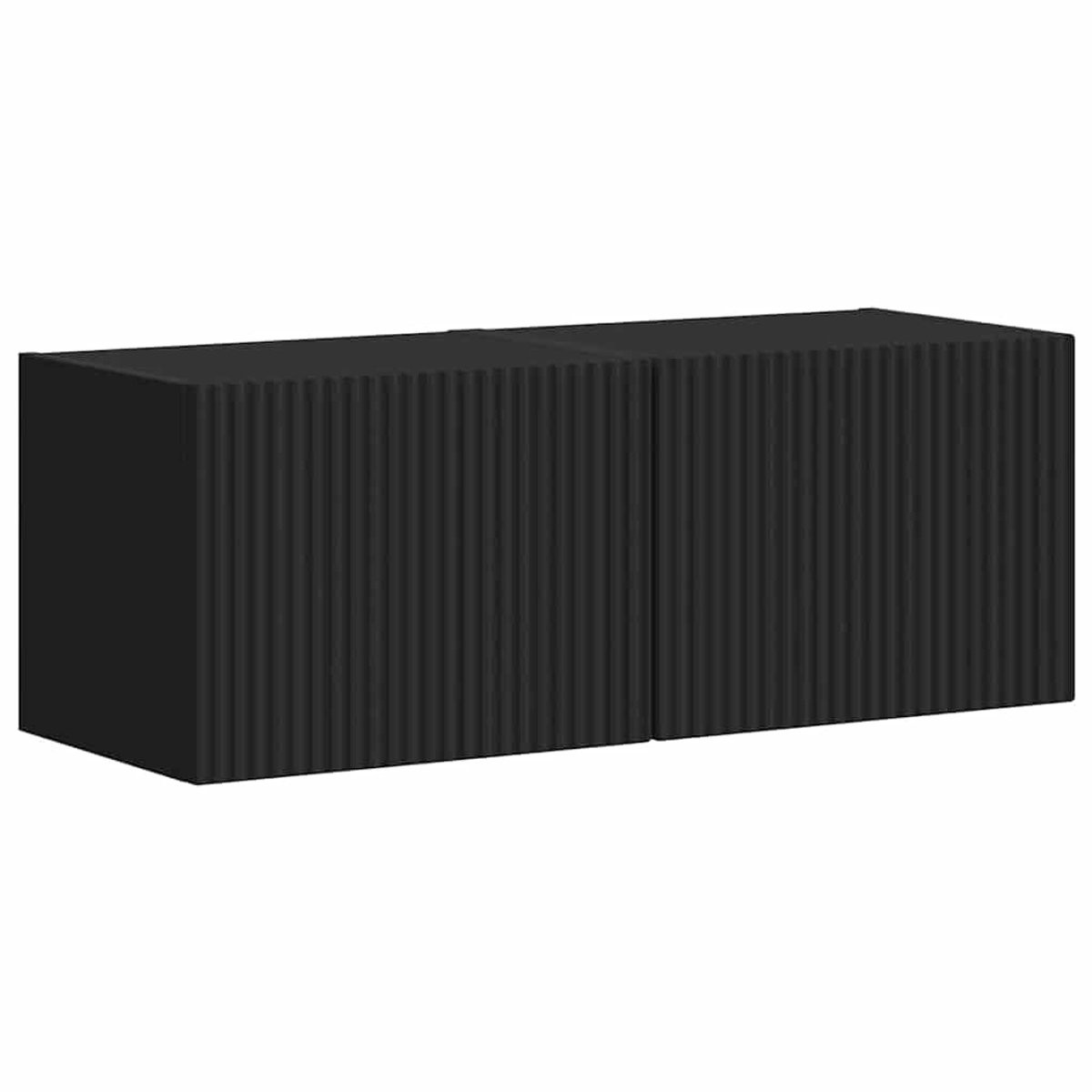vidaXL Wandkast TV-meubel 2 stuks Zwart Bewerkte Hout