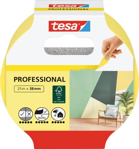 tesa PRECISION INDOOR 56271-00000-01 Kreppband tesa Gelb (L x B) 25 m x 38 mm 1 St.