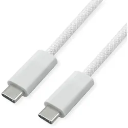 ROLINE USB4 Gen3x2 Kabel, C–C, ST/ST, 8K UHD-2, 40Gbit/s, 240W, weiß, 1 m