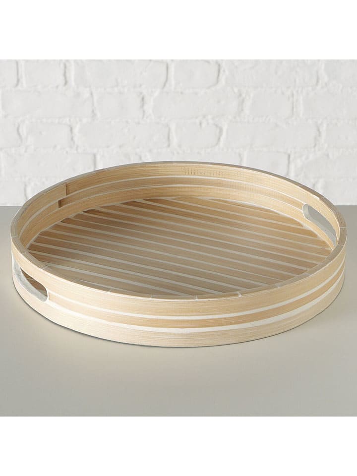 Boltze Tablett "Eshara" in Natur - Ø 35 cm - onesize