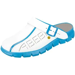 Abeba, Sicherheitsschuhe, ESD-Berufsschuh "Dynamic Clog" weiss/ blau Gr.37 (OB, 37)