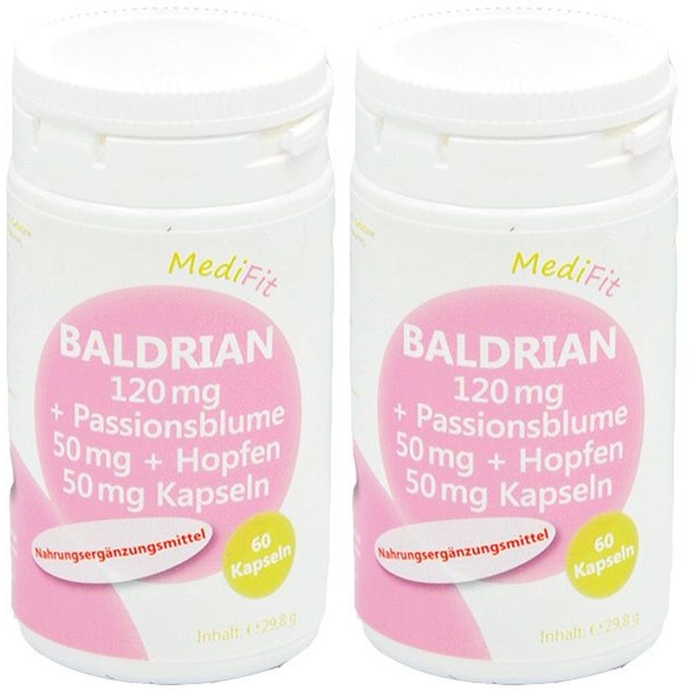 Baldrian 120 mg+Passionsblume 50 mg+Hopfen mg 2x 2x60 St Kapseln