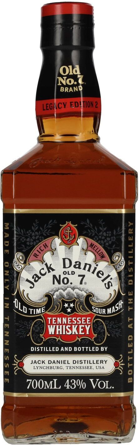 Jack Daniel's Sour Mash Tennessee Whiskey LEGACY EDITION No. 2 - BLACK DESIGN 43% Vol. 0,7l