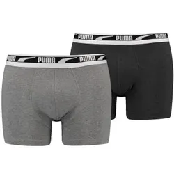 Puma 2P Men Multi Logo Boxer Grau/Dunkelgrau Baumwolle Large Herren