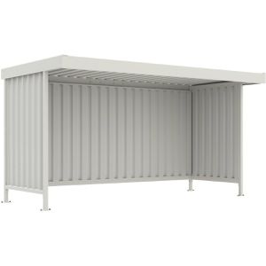 WSM Fahrradunterstand Leipzig L14 K, grauweiß, aus Metall, 3 Wände aus Metall, (B/T) 430 x 220cm