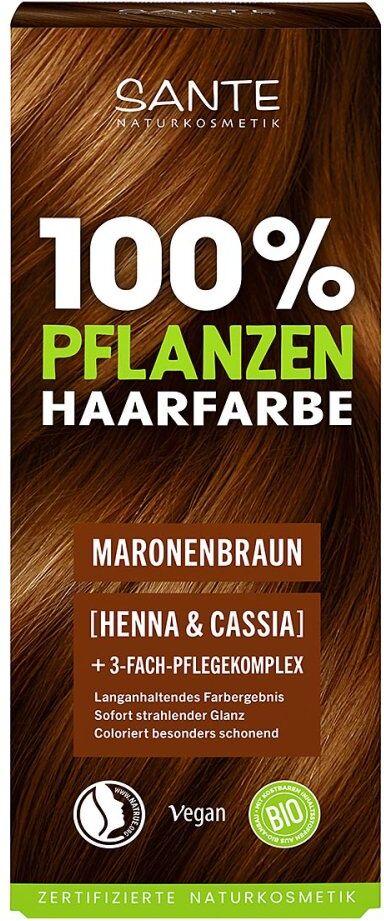 Pflanzenhaarfarbe mit 3-fach Pflegekomplex maronenbraun 08 100g