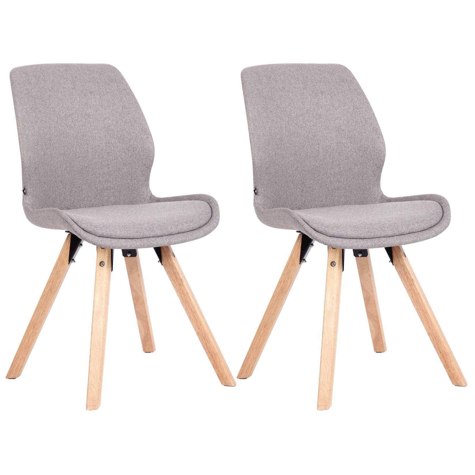 CLP 2er Set Stuhl Luna Stoff - Farbe: grau, Material: Stoff