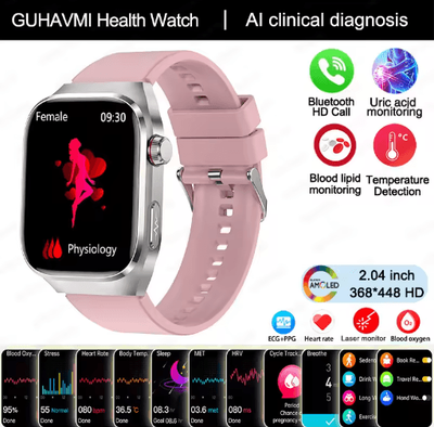 Inspire Picks 2025 Advanced Health Tracking Smartwatch ECG, Blood Pressure & Bluetooth Call Watch pink