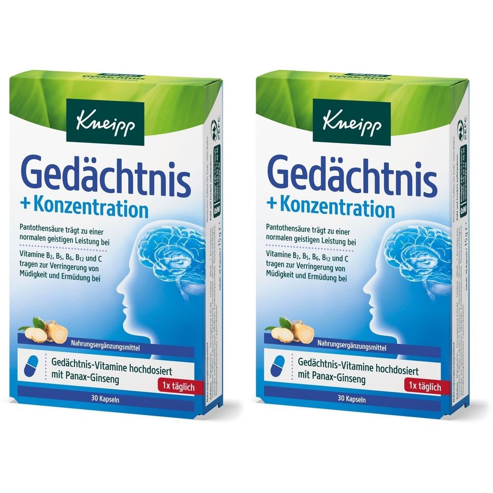 Kneipp Gedächtnis+Konzentration Kapseln 2x 2x30 St