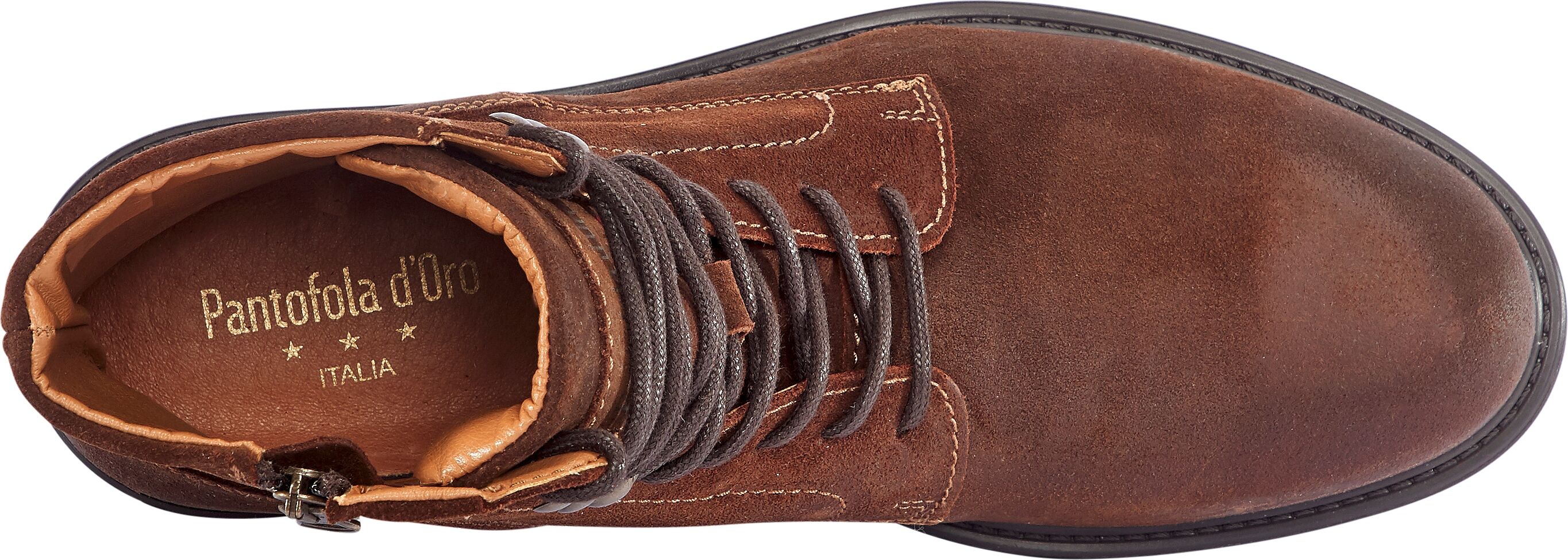 Winterboots PANTOFOLA D´ORO "CAMPIGLIO HIGH", Herren, Gr. 42, Synthetik, braun (warm braun), Leder, Schuhe Winterboots, knöchelhohe Form, rutschfeste Gummilaufsohle, Obermaterial aus Leder