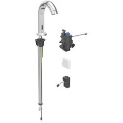 Geberit Piave Infrarot-Waschtischarmatur 116187211 mit Thermostatmischer, Standmontage, Netzbetrieb, UP-Funktionsbox, hochglanz-verchromt