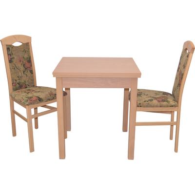 Essgruppe "Berta", braun (braun, braun, buchefarben), B:45cm H:95cm T:48cm, Massivholz, HOFMANN LIVING AND MORE, Sitzmöbel-Sets, Essgruppe