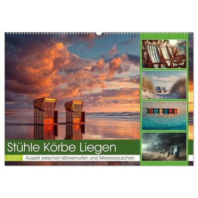 Stühle Körbe Liegen (Wandkalender 2027 DIN A2 quer), CALVENDO Monatskalender