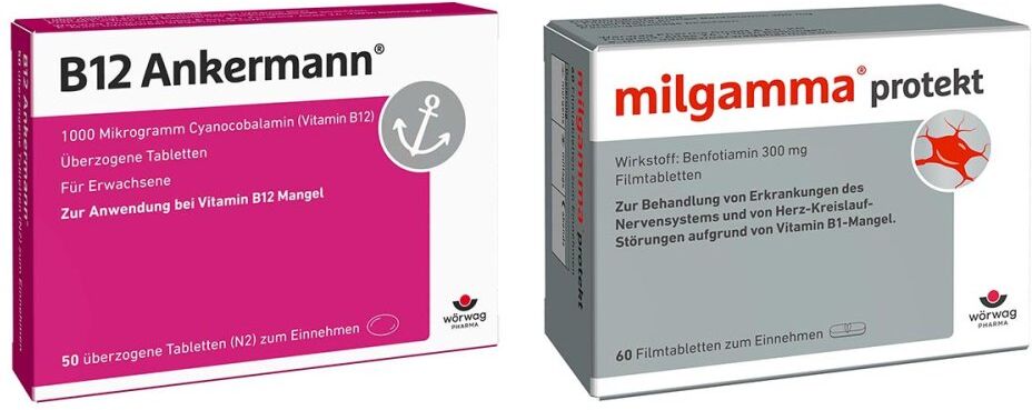 Wörwag B12 Ankermann Tabletten+Milgamma Protekt Filmtabletten