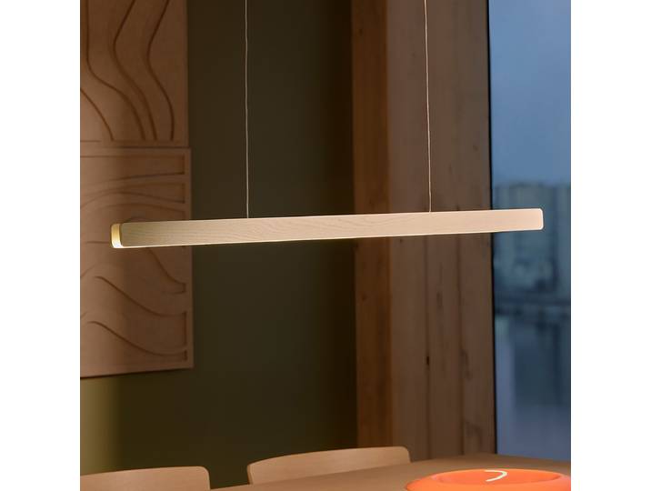 Suspension Ilgas 115 x 4 x 5cm Blanc/Blanc Matériau : Métal, Bois massif Surface en bois : Naturel Surface en métal : Laqué Type de métal :