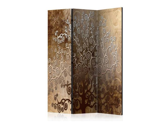 Muralo Paravent 3-teiliger klappbarer Raumteiler – Klimts goldener Baum, Abstraktion (Packung, 1 St., 135x172 cm), 3 Varianten, für das Schlafzimmer, das Wohnzimmer