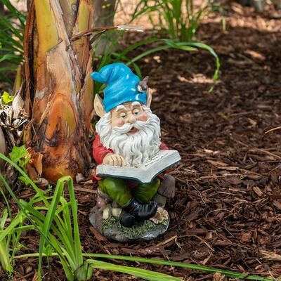 Alpine Corporation Outdoor Garden Gnome Yard Statue Decoration