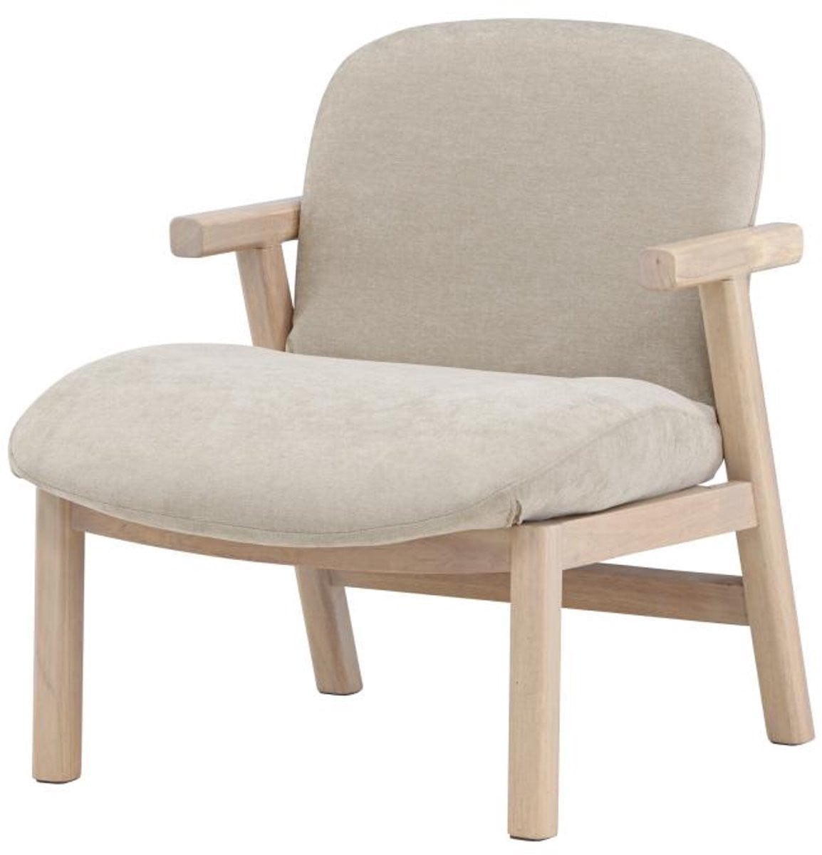 Svea Nakamura fauteuil van rubberhout en stof in beige