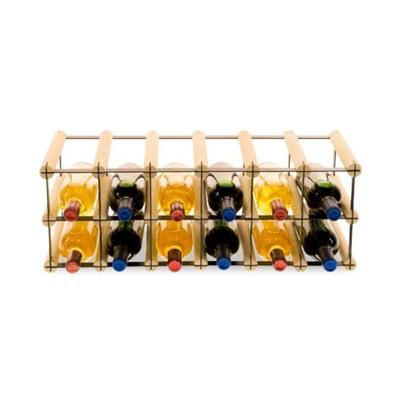 PROREGAL Modulares Weinregal VINOTECA MOD METAL | HxBxT 22,5x62,5x24,5cm | 6x2 Flaschen | Massives Kiefernholz | Natur | Flaschenregal