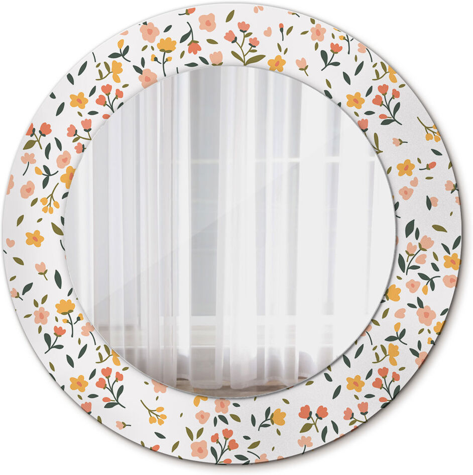East Urban Home Huldar Glass Flat Mirror White Small Cute Flowers 50cm H x 50cm W
