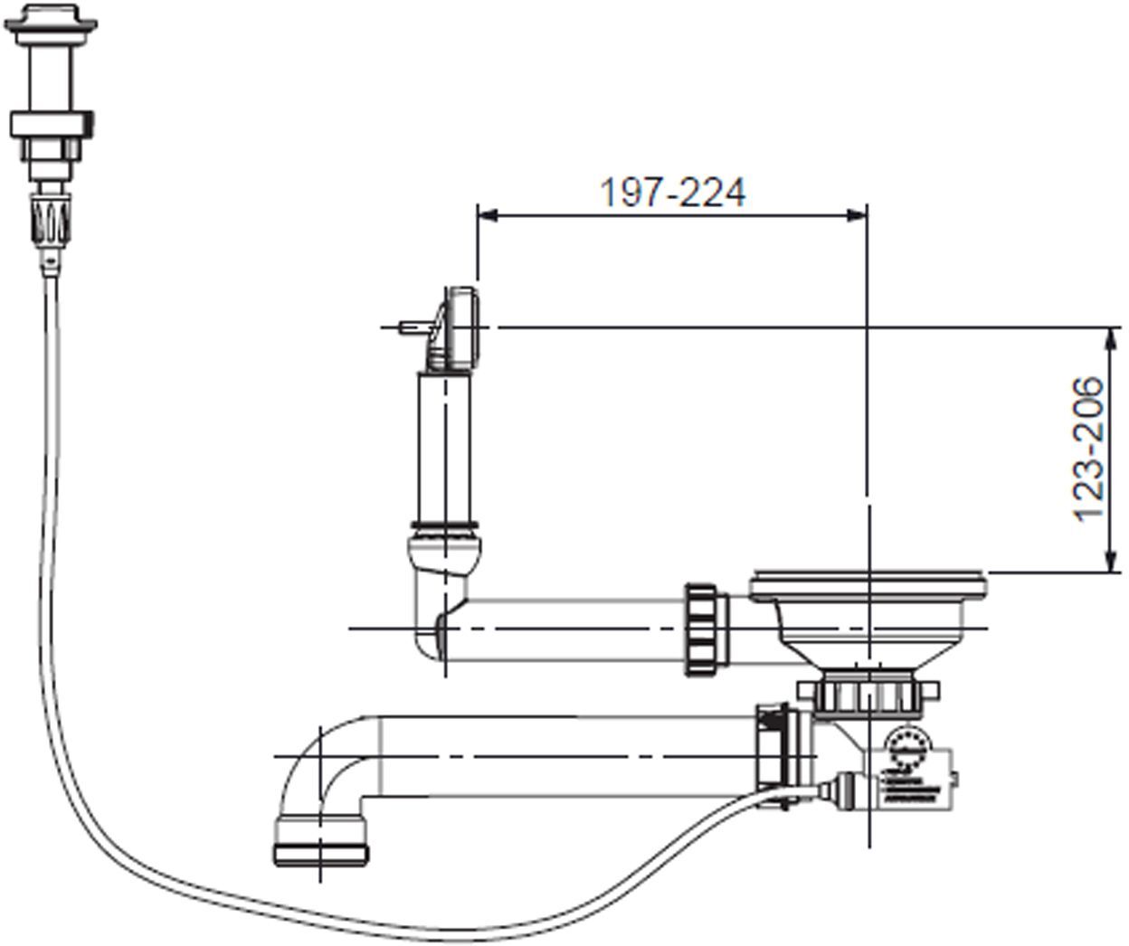 Systemceram drain set with eccentric actuation for Genea, Kara, Mera and Siro 00863