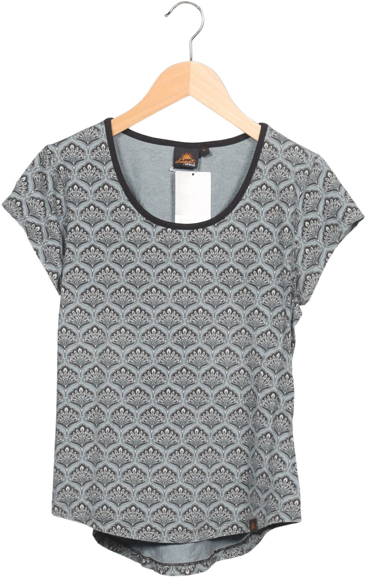 Chapati Berlin Damen T-Shirt, Grau, Gr. L, kein / Etikett - Second Hand