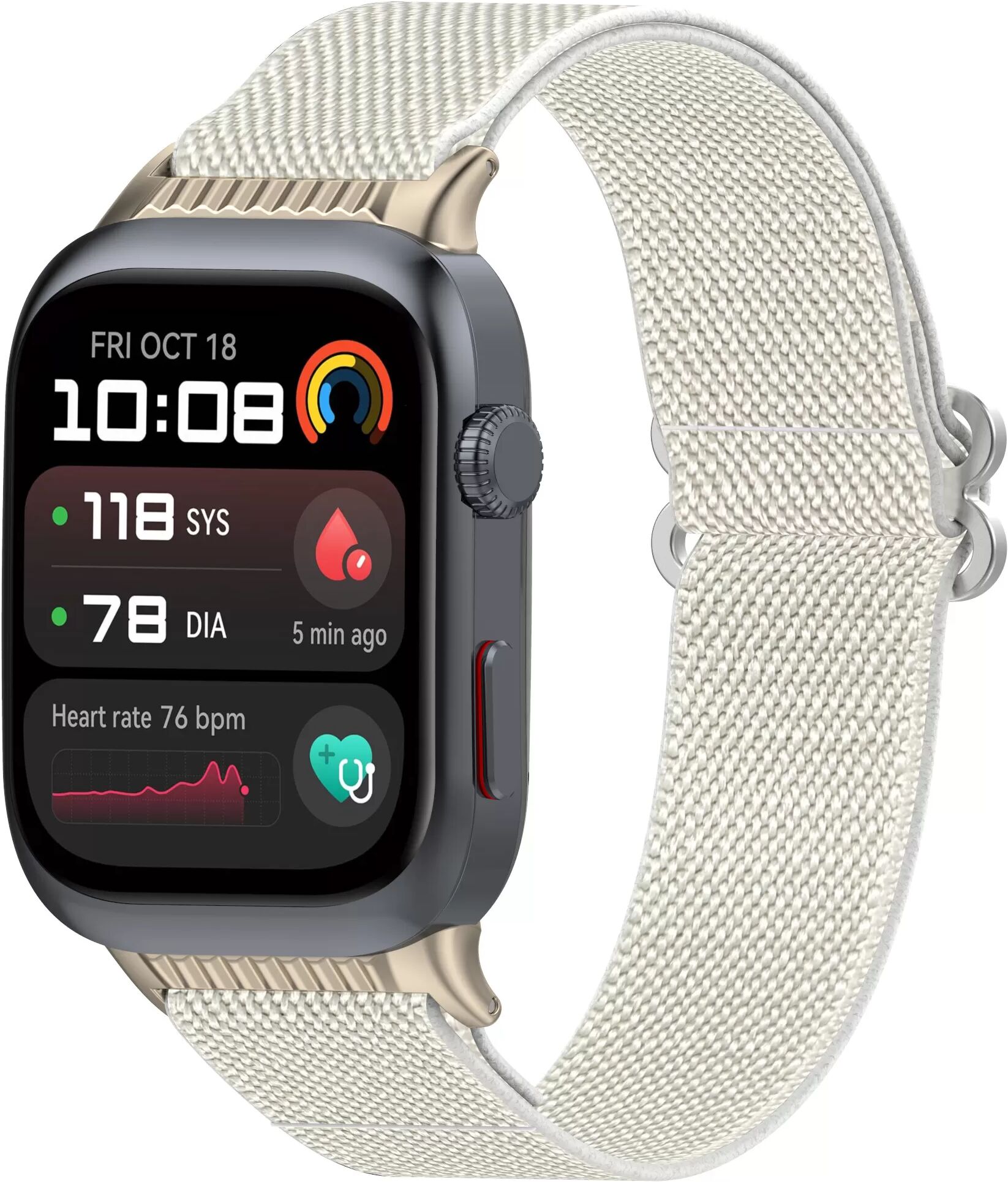 INF Bracelet élastique en nylon pour Huawei Watch D2, bracelet réglable et tissé Blanc