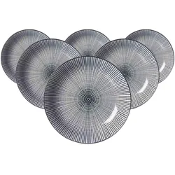 SUPPENTELLER Takeo Stripes schwarz-weiß ø 20,5 cm 6er Set
