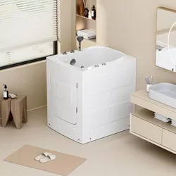 HOME DELUXE Seniorenbadewanne sitzend mit Whirlpoolfunktion VITAL L -  85 x 95 cm Rechts
