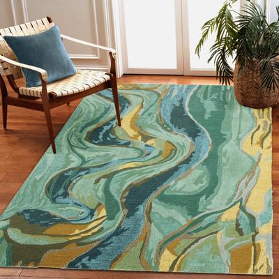 Lush Decor Corsica Waterfall Abstract Indoor Wool Rug