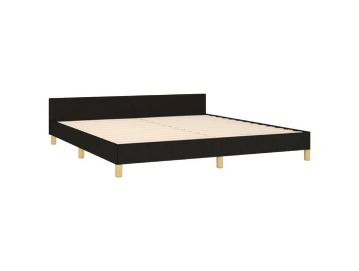 Cadre de lit - ZERONE - 160x200 cm - Tête de lit - Tissu noir - Design contemporain
