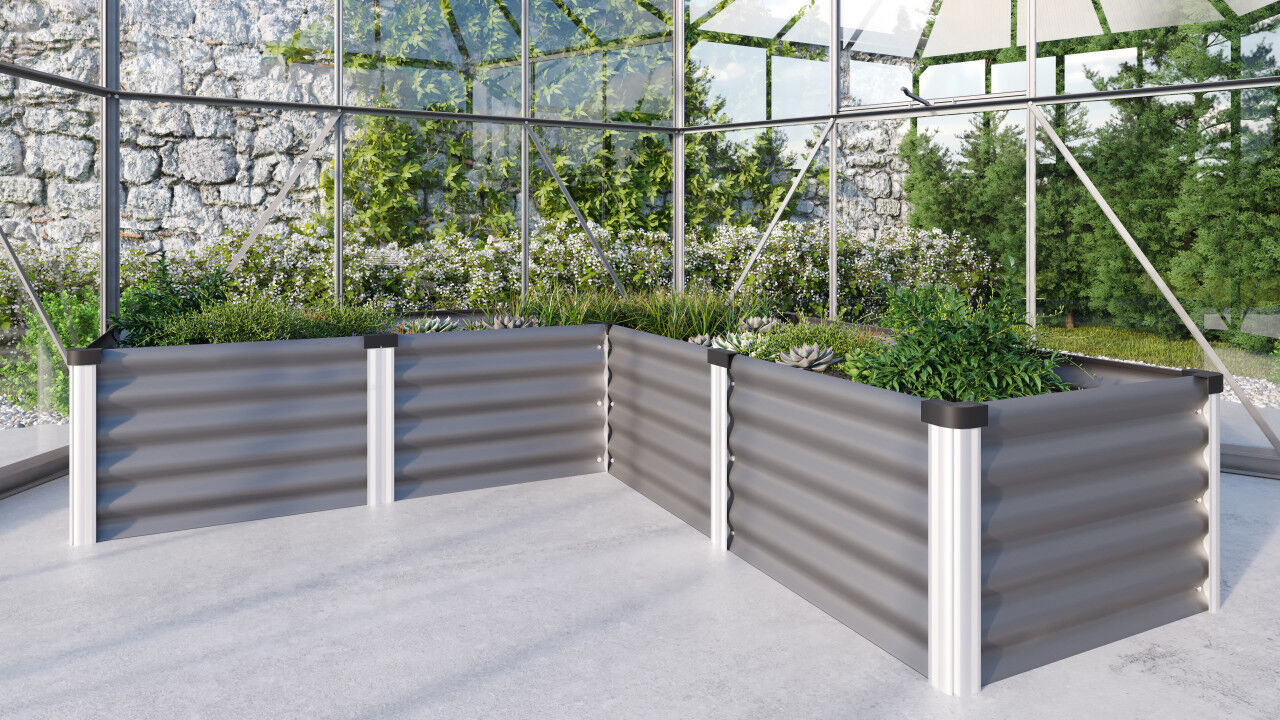 Vitavia Hochbeet Meta 185 x 185 x 40 cm granit aluminium