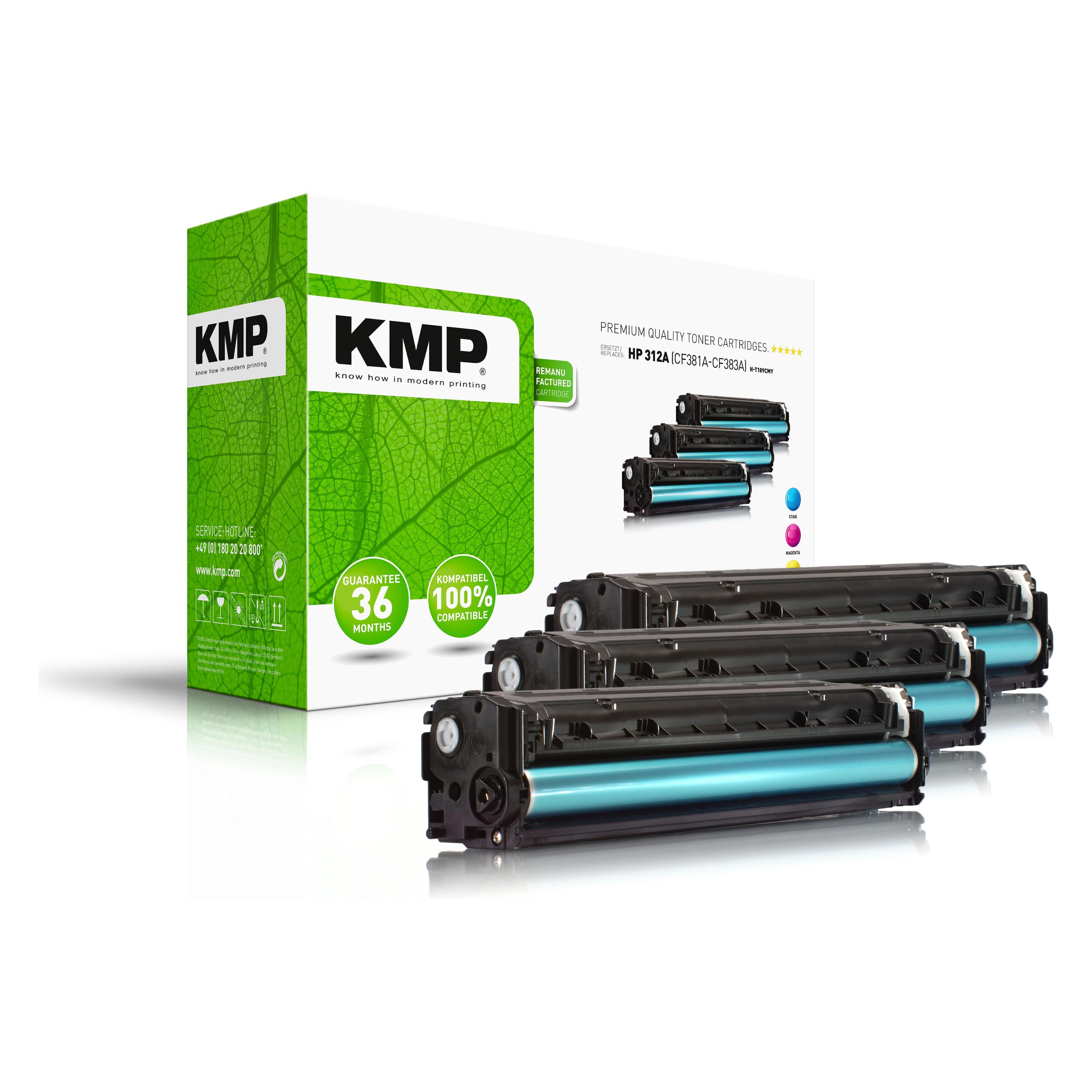 KMP 3 H-T189CMY cyan, magenta, gelb Toner ersetzen HP 312A (CF440AM) (C, M, Y) (2528,0030)