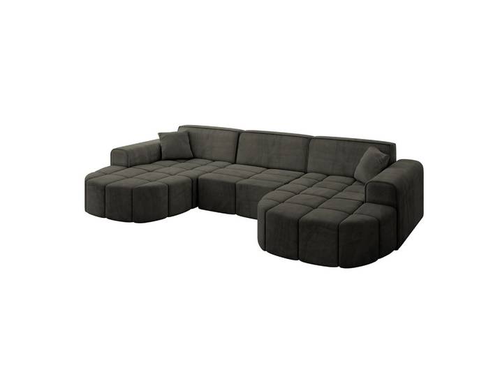 WOHNLANDSCHAFT LIVO-U1 - 315x173x79,5 cm Schwarz