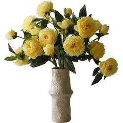 Botane Künstlicher Blumenstrauß Pfingstrosen 72 cm, gelb