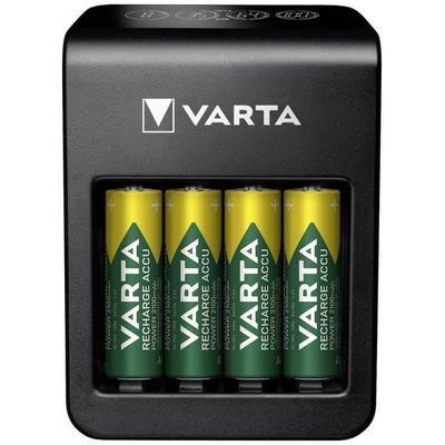 Varta LCD Plug Charger+ 4x 56706 Rundzellen-Ladegerät NiMH Micro (AAA), Mignon (AA), 9 V Block
